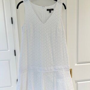 Banana Republic White Eyelet Cotton Shift Dress